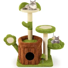 Costway Kratzbaum 55 x 40 x 92 cm grün/braun