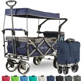 IMLEX Bollerwagen Faltbar mit Dach Handwagen Kinder Transportwagen Strandwagen
