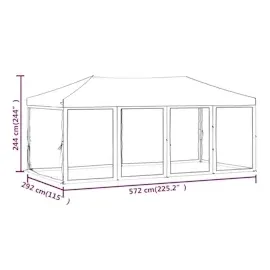vidaXL Partyzelt Faltbar mit Mesh-Seitenwänden Anthrazit 3x6 m
