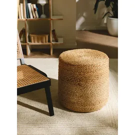 benuta pure Pouf Jute 40 x 40 x 40 cm Bronze