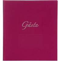 Goldbuch gästebuch Seda, 23 x 25 cm, 176 weiße Blankoseiten Schreibpapier, Kunstdruck gerippt mit Silberprägung, Brombeere, 48048