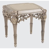 Casa Padrino Beistelltisch Luxus Barock Beistelltisch Silber / Gold 65 x 65 x H. 65 cm - Handgefertigter Massivholz Tisch im Barockstil - Barock Möbel