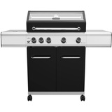 Grillfürst Gasgrill G410E - 4-Brenner Edelstahl, Grillwagen Gasgrill mit Sichtscheibe, Outdoor Grill mit Infrarot-Hochtemperaturzone, doppelwandigem Deckel und Edelstahl-Rosten