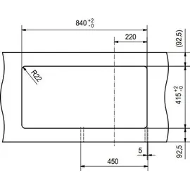 Franke Strata STG 614 links Einbau Granit schwarz Handbetätigung 860 x 435 mm