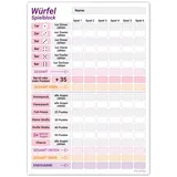 PICTALOO Würfelspiel Block DIN A5 rosa/lila