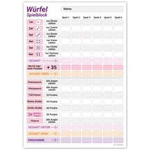 PICTALOO Würfelspiel Block DIN A5 rosa/lila