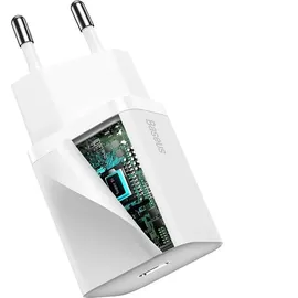 Baseus Super Si 1C Schnellladegerät USB Typ C 20 W Power Delivery Weiß
