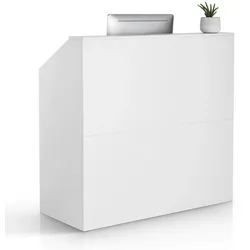 VEVOR Empfangstresen Rechteckiger Fronttresentisch Weiß Empfangstheke 118cm