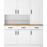 WIHO KÜCHEN Küchenbuffet Erla 150 x 50 x 181 cm Weiß