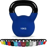 Kettlebell Neopren 2 – 30 kg inkl. Übungsposter (10 Kg - Dunkelblau) Kugelhantel