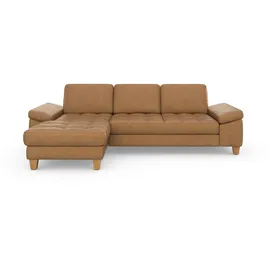 sit&more Ecksofa SIT & MORE "Westham L-Form", braun (cognac), B:275cm H:88cm T:172cm, 100% Polyester, Sofas, Ecksofa, mit Recamiere, mit oder ohne Bettfunktion, Bettkasten, Füße Eiche