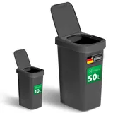 Novaliv Abfalleimer 10 l Schwarz