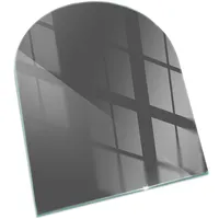 Tulup Kaminbodenplatte Glas 80 x 70 x 0,4 cm Grau