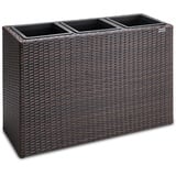 Casaria Deuba Poly Rattan Blumentopf Wasserabfluss Innentöpfe Braun