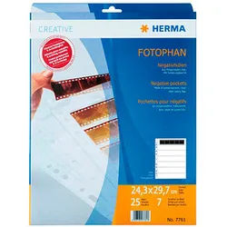 25 HERMA Fotosichthüllen Fotophan 7x5 Filmstreifen glasklar glatt