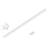 ledscom.de LED Unterbau-Leuchte SIRIS weiß matt mit Netzteil und Bewegungsmelder, flach, 90cm, 1044lm, weiß