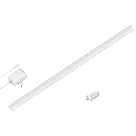 ledscom.de LED Unterbau-Leuchte SIRIS weiß matt mit Netzteil und Bewegungsmelder, flach, 90cm, 1044lm, weiß