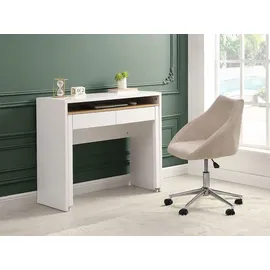 vente-unique Konsolenschreibtisch ausziehbar mit 2 Schubladen - Weiß - Holzfarben - LOAVIA