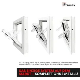 framex Kellerfenster Kippfenster 100 x 50 cm weiß