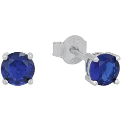 Paar Ohrstecker AMOR "Trachtenschmuck, Volksfest, 2039220, 2039221", blau (silberfarben, blau, blau), Ohrringe, Damen, Silber 925 (Sterlingsilber), mit Zirkonia (synth.)