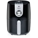 Alpina Airfryer - Heißluftfritteuse 900W - Temperatur Einstellbar von 80 bis 200 °C - für 2 bis 3 Personen - Luftfritteuse mit Timer bis 60 Min - Spülmaschinefreundlich - Metal - Schwarz