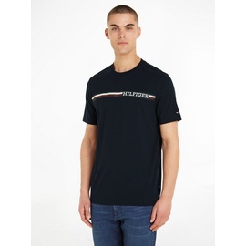Tommy Hilfiger T-Shirt mit Label-Print, Marine, M