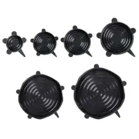 Wenko Silikondeckel Loui, Set, 6-teilig, schwarz