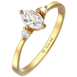 Elli Zirkonia Oval Verlobung 925 Silber Ringe   Damen 