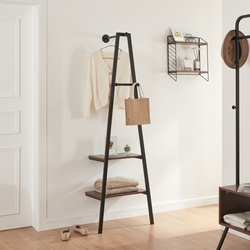 Wandgarderobe Bjørnafjorden Stahl Schwarz / Walnuss-Optik