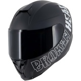 Broken Head BeProud Sport Black Edition - Integralhelm Schwarz + Schwarzes Visier - Motorradhelm (L (59-60 cm))