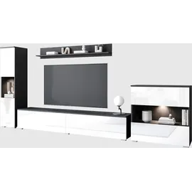 INOSIGN Wohnwand »PARIS, Vitrine Türanschlag links/rechts wechselbar« Komplett-Set, 4 Stk. tlg., schwarz-weiß