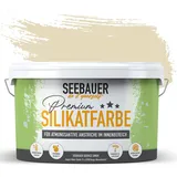 SEEBAUER diy Silikatfarbe Beige 2,5L für Innen (No. 433 Vanilla Cream) Atmungsaktive Mineralfarbe für Allergiker - Abwaschbare Wandfarbe - Beigetöne hohe Deckkraft