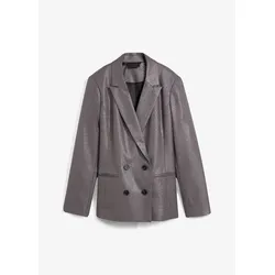 bonprix Blazer mit Glanzdruck, grau, 42