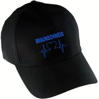 Multifanshop Baseballcap - Braunschweig - Herzschlag - Druck blau