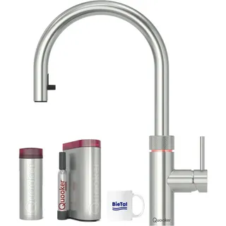 Quooker Flex Voll Edelstahl & PRO3 kochendes Wasser CUBE