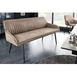 riess-ambiente Sitzbank TURIN 160cm taupe / schwarz (Einzelartikel, 1-St), Esszimmer · Microfaser · Metall · Rückenlehne · Schlafzimmer · Retro braun