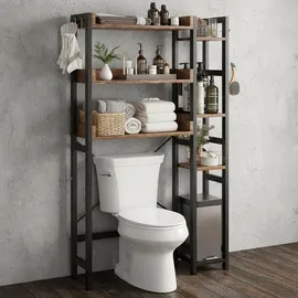Relaxdays Toilettenregal 3 Ebenen mit Seitenablage Weiß