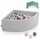 KiddyMoon Bällebad 90X30cm/200 Bälle Bällepool mit Bällen ∅ 7Cm für Babys Kinder Viertel Eckig, Hellgrau:Perle-Puderrosa-Silbern