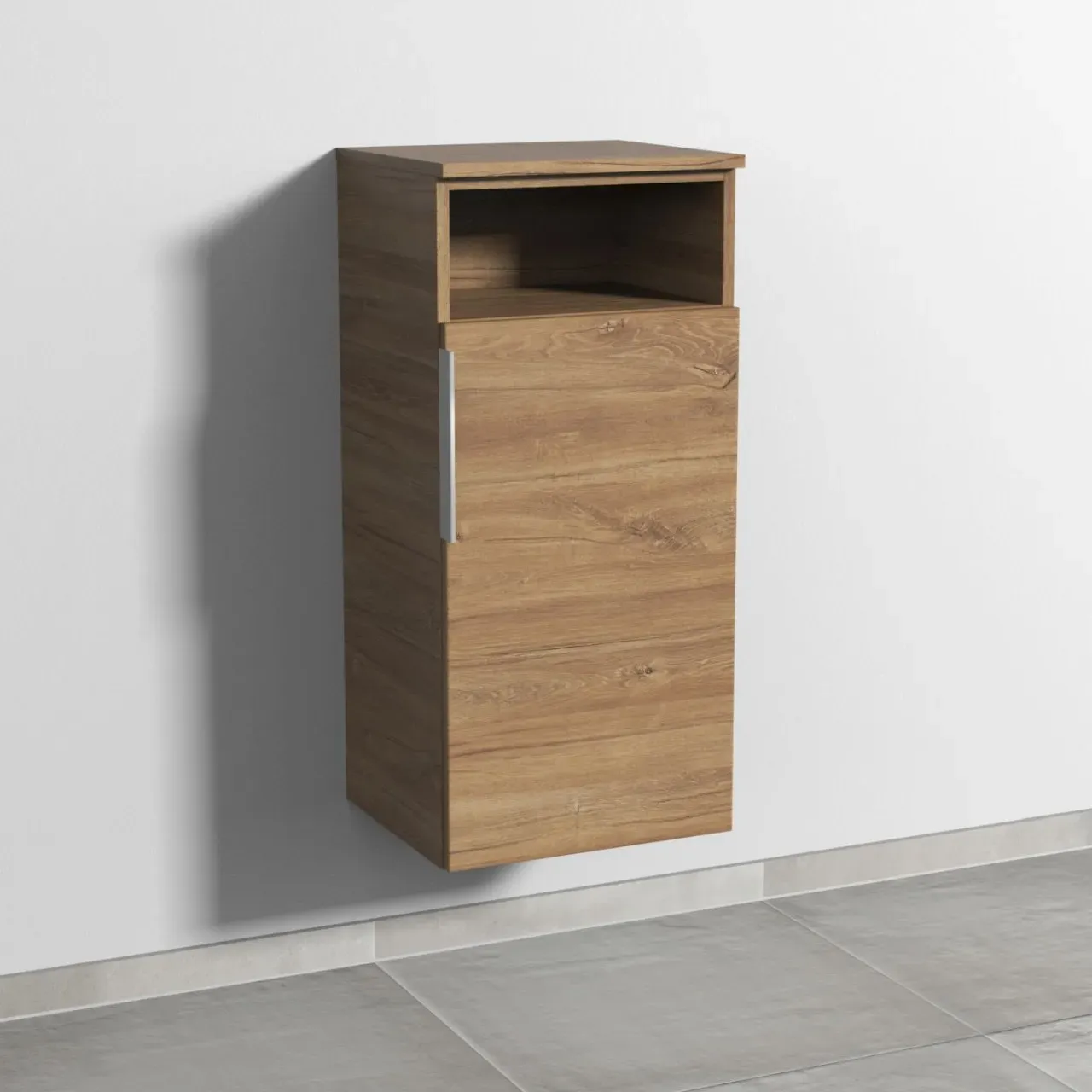 Sanipa 3way Mittelschrank mit 1 Tür und 1 offenem Fach, Eiche-Kansas, UM13559 UM13559