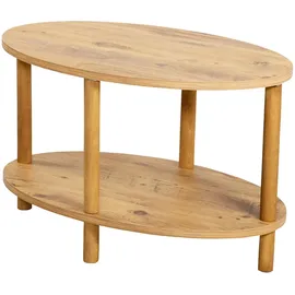 [en.casa] Couchtisch Højreby oval Beine aus Buchenholz 70 x 44 x 43 cm Holzoptik