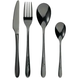 BERGNER - Prager schwarzes 16-teiliges Besteckset aus Edelstahl