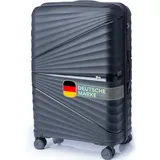 Xonic® Hartschalenkoffer M für 40L - Bruchsicherer Rollkoffer Polypropylen mit 360° Doppelrollen & TSA-Schloss - Reisekoffer Schwarz