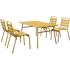 vente-unique Gartenmöbel-Set 5-tlg. Senfgelb