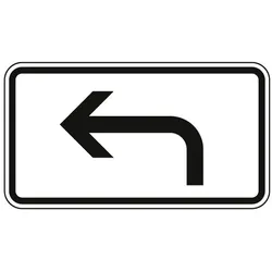 Verkehrszeichen Richtung der Gefahrstelle, linksweisend