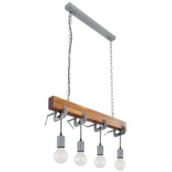 Hängeleuchte, Holz antik Metall verzinkt, Schraubzwingen, L 85  cm