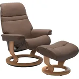 Stressless Stressless® Relaxsessel »Sunrise«, (Set, Relaxsessel mit Hocker), mit Classic Base, Größe L, Gestell Eiche braun