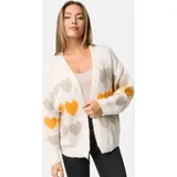 pm selected Strickjacke mit Herzmuster Weiß Einheitsgröße