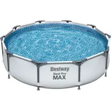 Bestway Stahlrahmen-Pool Set Steel Pro Max Frame Ø 305 x 76 cm Rund Lichtgrau