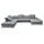 ed exciting design Wohnlandschaft Polyester U-Form 3-Sitzer Grau
