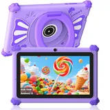 ascrecem Kinder Tablet 7 Zoll Android 15 Tablet Kinder mit 2.4G+5G WiFi6 Penta Core 6GB RAM 32GB ROM Kindertablet Widevine L1 Dual Kamera 128GB Erweiterun Kindersicherung Lernspiele (Lila)